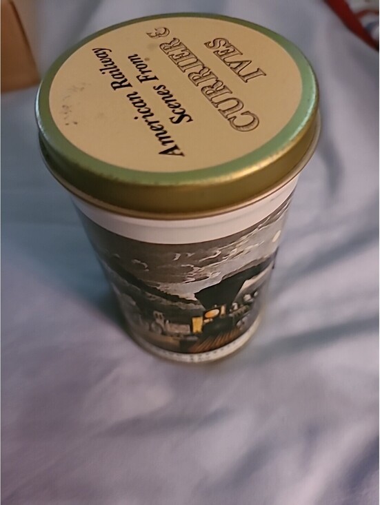 Other - VINTAGE CURRIER & IVES AMERICAN EXPRESS TRAIN DECOWARE TIN CAN EMPTY